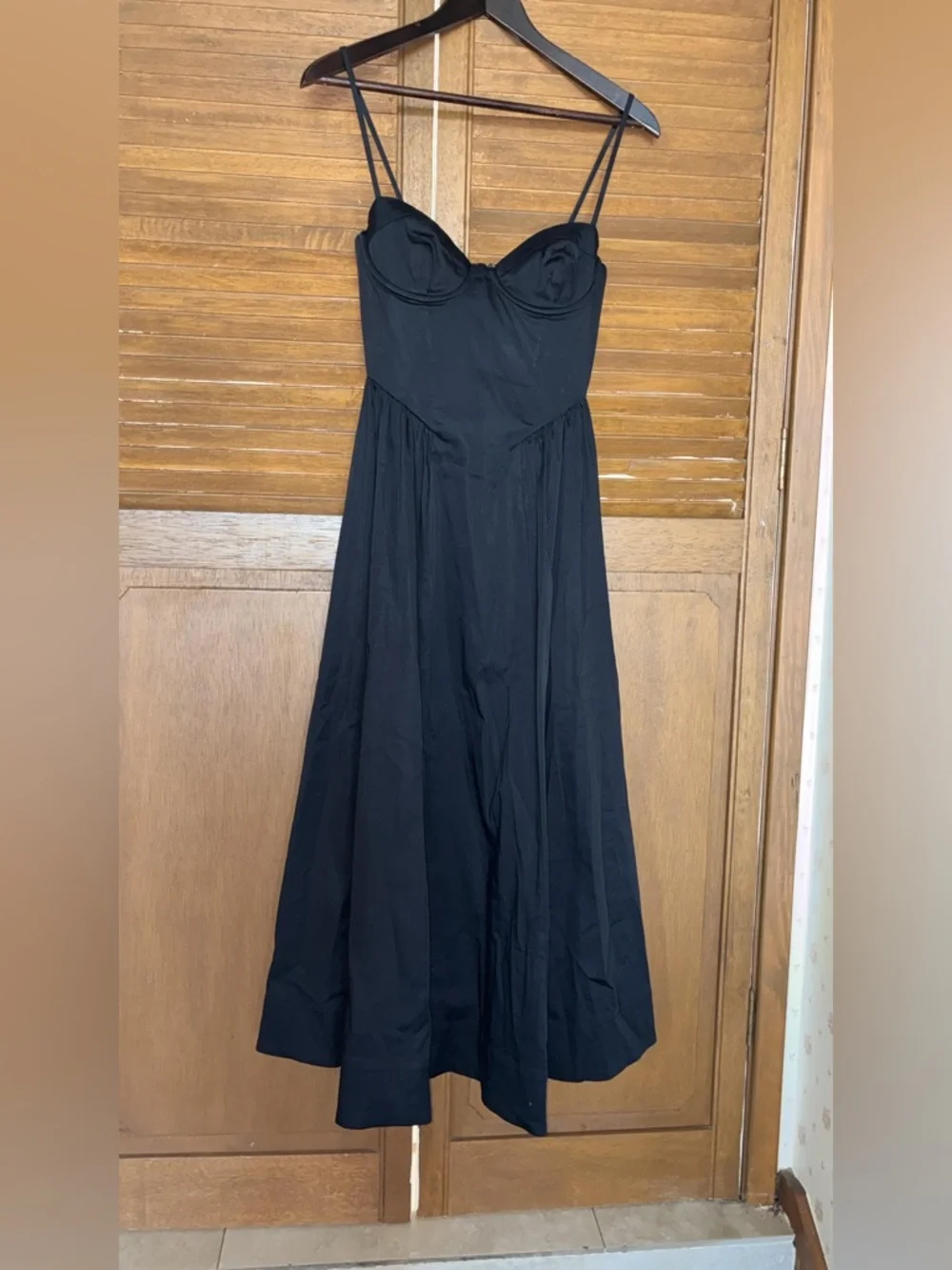 Astr Black Spaghetti-Strap Midi Dress - Picture 1 of 3